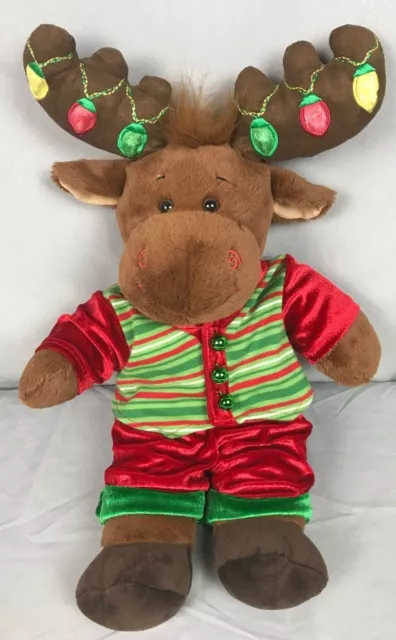 Build a Bear Workshop Christmas Moose Reindeer Lights Plush Stuffed Animal