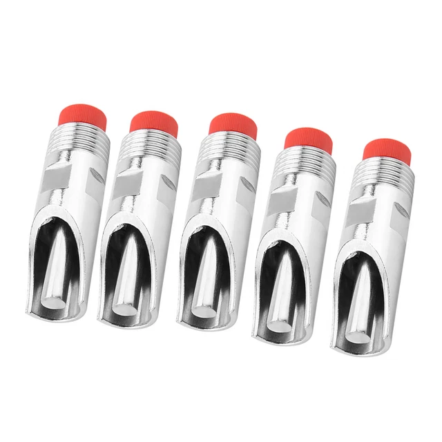 5pcs Stainless Steel Automatic Pig Nipple Drinker Waterer Red Cap Duckbilled Bsu