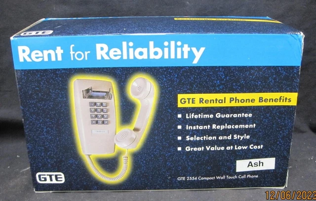 Vintage Ivory GTE 2554 COMPACT WALL Touch Call Phone NIB !!!