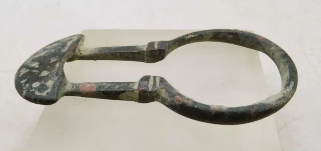 A230 Detector Finds Ancient Medieval Or Byzantine Decorated Bronze Strap End 2