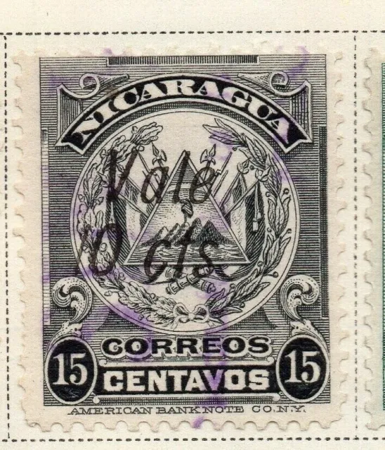 Nicaragua 1910-11 Early Issue Fine Used 10c. Surcharged 323475