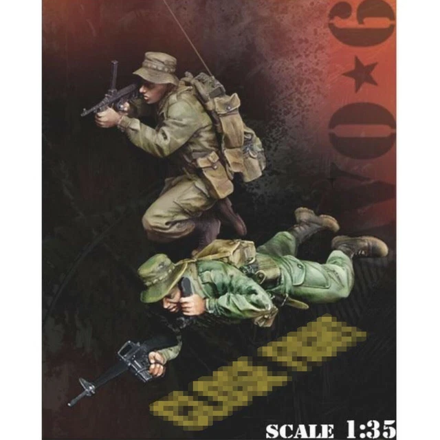 1/35 resin figures model kit Vietnam war AU Soldiers 2 man Unpainted Unassembled