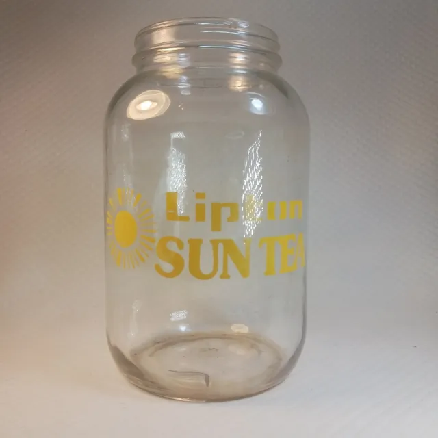 Vtg 80s Lipton Sun Tea Gallon Glass Container Pitcher No Lid