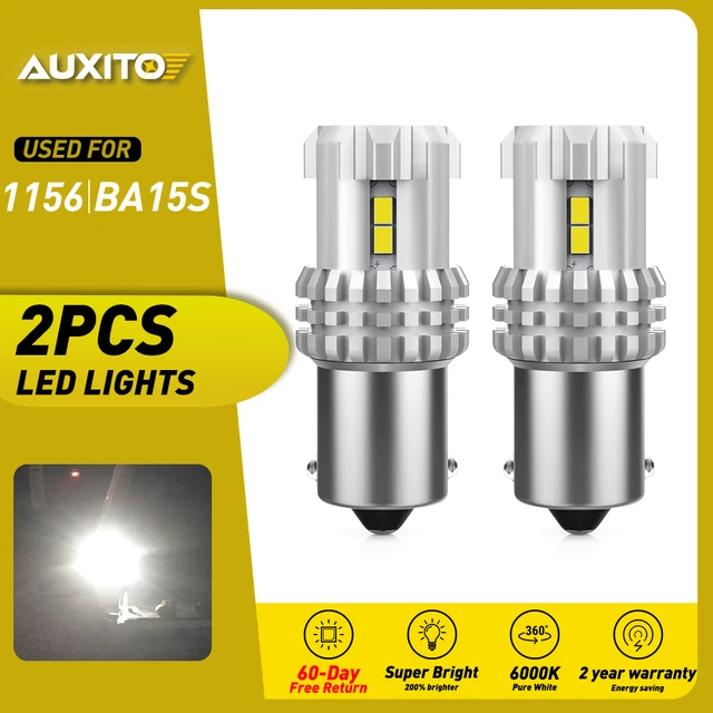 2x 1156 7506 LED Reverse Backup Turn Signal Tail Brake Lights Bulbs White CANBUS