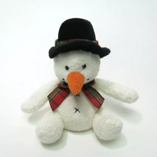 Russ Harvest Moon Snowman 7" Plush Black Hat Scarf White Mini Stuffed Toy