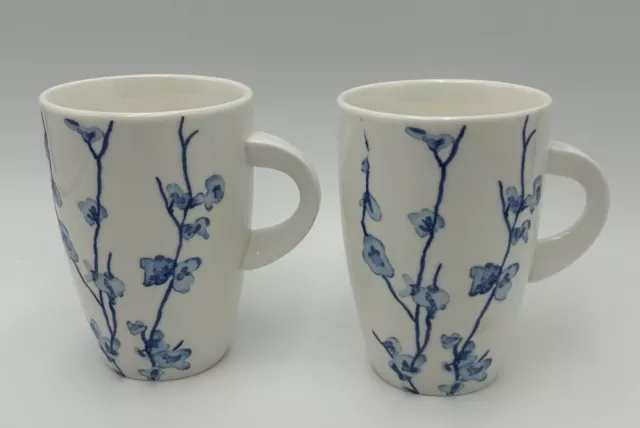 Maxwell & Williams Porcelain Tea Coffee Mugs X 2  - ORIENTAL BLOSSOM - 300 ml