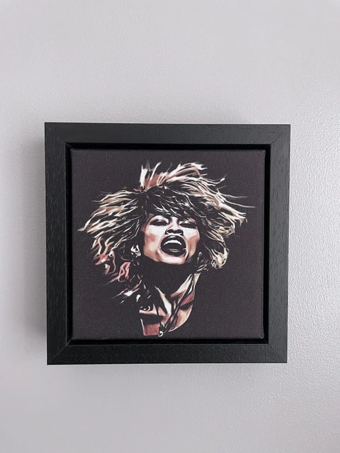 Canvas Wall Art Floater Box Frame Black Artist Singer Tina Turner