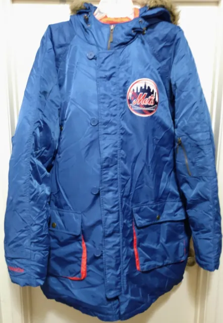 New York Mets Mitchell And Ness Long Jacket 4Xl Authentic Faux Fur Nwt