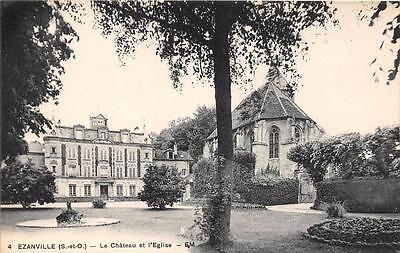 Cpa 95 Ezanville Le Chateau Et L'eglise