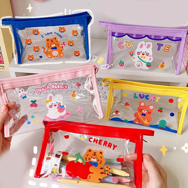 Neu Großraum Federmäppchen Schreibwaren Transparent Federmäppchen Kosmetiktasc ✨