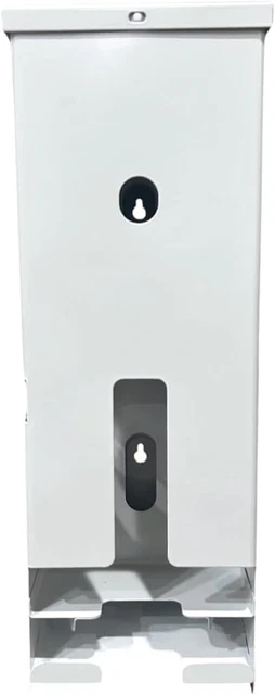Tampon and Sanitary Napkin Dispenser, White Steel, Free Vending