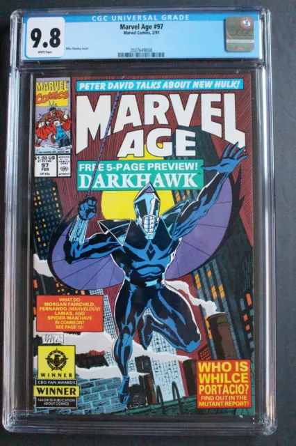 MARVEL AGE #97 Hobgoblin 1st DARKHAWK 1991 CGC Punisher 1st PROFESSOR HULK 9.8