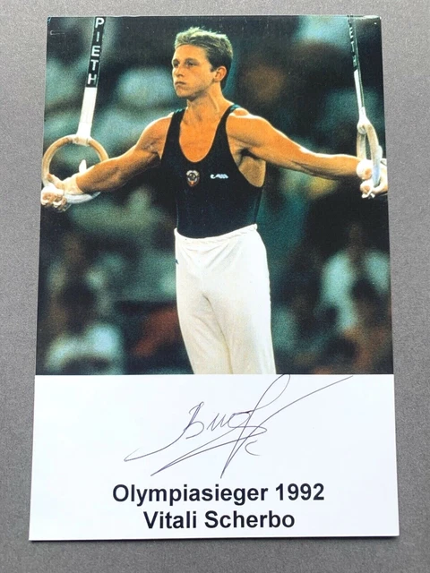 VITALI SCHERBO 6 x Olympiasieger 1992 Turnen signed Foto 10x15 Autogramm