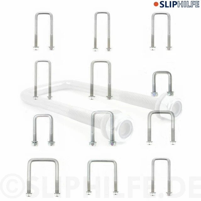 SUPROD U-Bügelschrauben Set M10 Mit Klemmplatte - Verzinkt & Witterungsbeständig