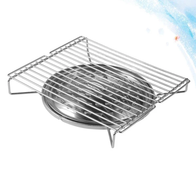 Trade Shop - BARBECUE CON RUOTE RIPIANO GRIGLIA TONDA IN ACCIAIO FORNACELLA A CARBONE PER CARNE Pesce 89051115