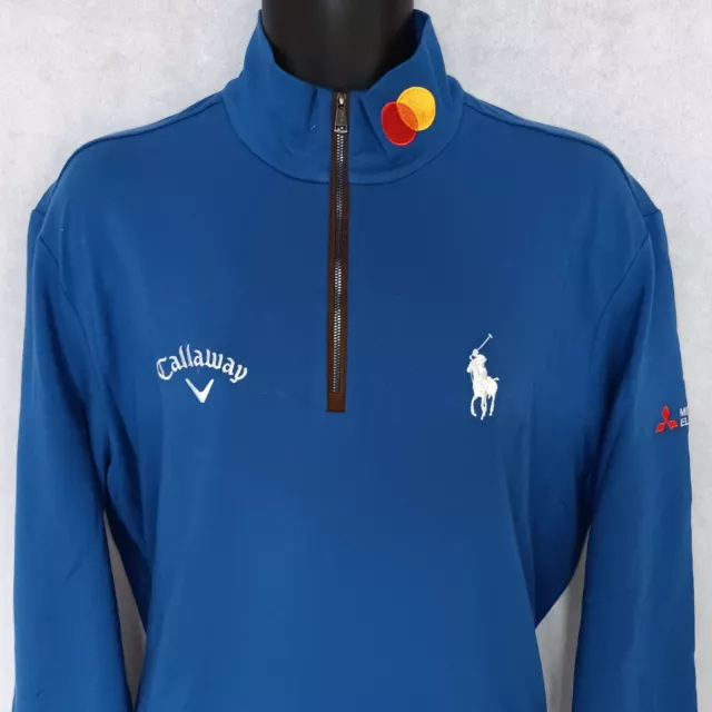 Polo Golf Ralph Lauren Pullover Large Blue 1/4 Zip Callaway NWT Water Repellent