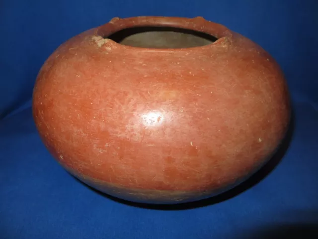 Authentic HUGE Pre-Columbian Mayan Red Clay Pottery Bowl circa 400 AD Intact