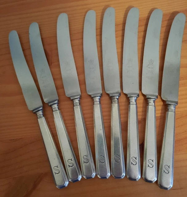 12 couteaux de table métal argenté st LXVI G Vivier 25,8cm