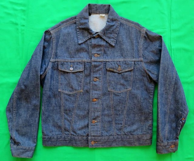 Ensemble Gilet Jean Vintage LEE Années 1970 - Taille 42R - Denim Sanforisé - Occasion Très Bon état