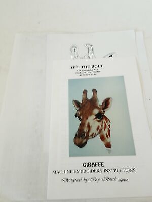 Instrucción de bordado de máquina de jirafa fuera del perno