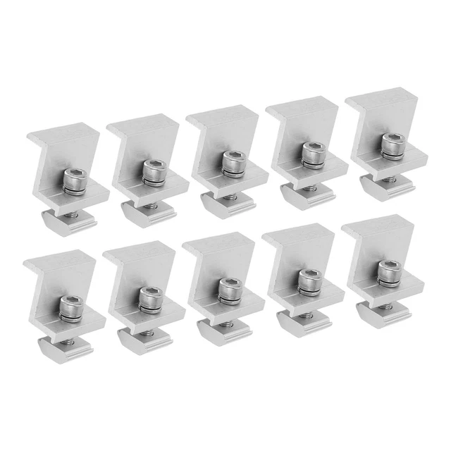 (45 mm) 10 piezas Soporte de montaje solar Z Bloque de presión de aleación de aluminio Panel fotovoltaico Riel