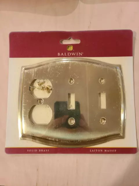 Baldwin Brass Double Toggle Switch & Duplex Outlet Wall Plate Cover Colonial4768