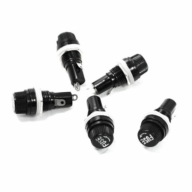 5 Pcs 10A 250VAC 5 x 20mm panneau monté en plastique porte-fusible