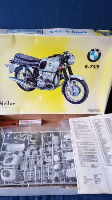 Seltener Heller 990 B.m.w R-75/5 Motorrad Kit 1/8 Massstab Neu Erscheint Comp Verpackt