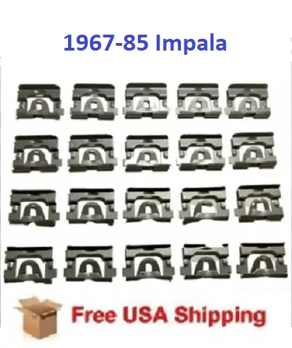 1967-85 Impala Rear Glass Window Windshield Molding Trim Reveal Clips GM