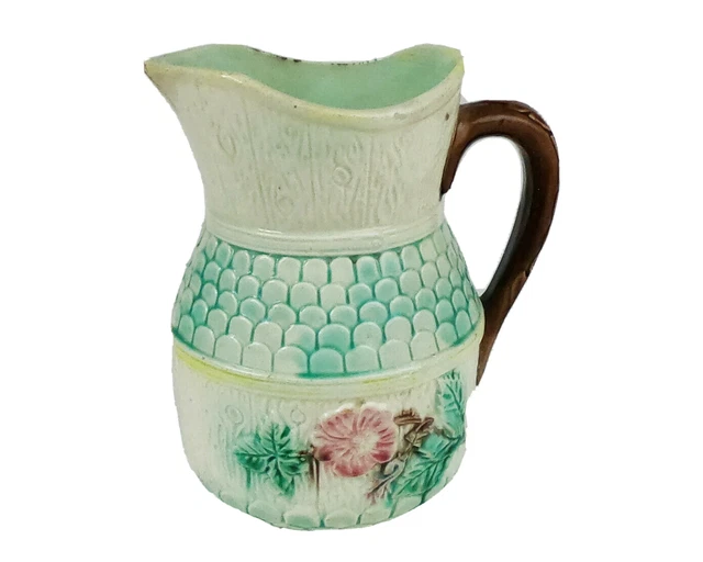 Antique Majolica Farmhouse  Pitcher - 7"  - Early 20th c.