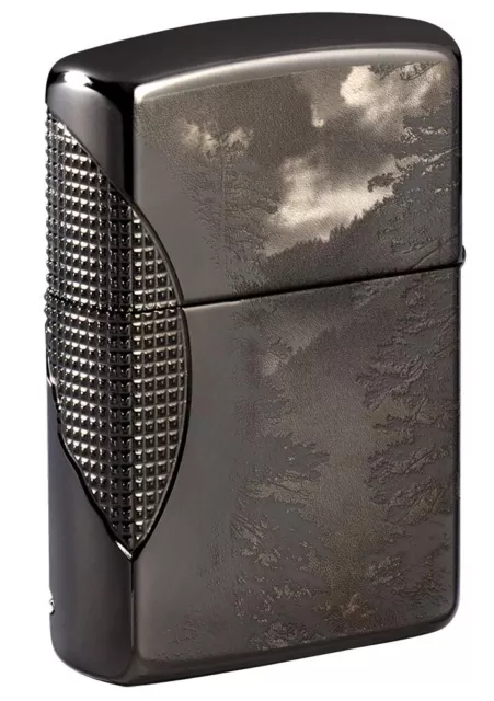 Zippo 49353,  Howling Wolf & Moon Deep Carve Armor Lighter, Black Ice Finish 2