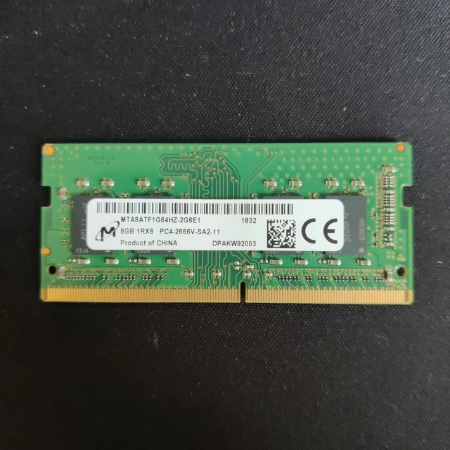 Barrette RAM Micron 8GB DDR4 2666MHz PC4-21300 SO-DIMM - Pour PC Portable - Garantie à Vie