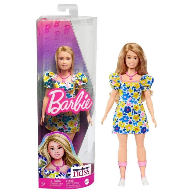 Barbie Fashionistas Doll # 208 with Down Syndrome Wearing Floral Dress NDSS