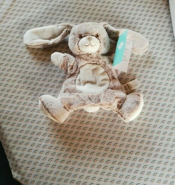 Doudou Marionnette Tex Baby Lapin  Beige Chiné Blanc  Neuf
