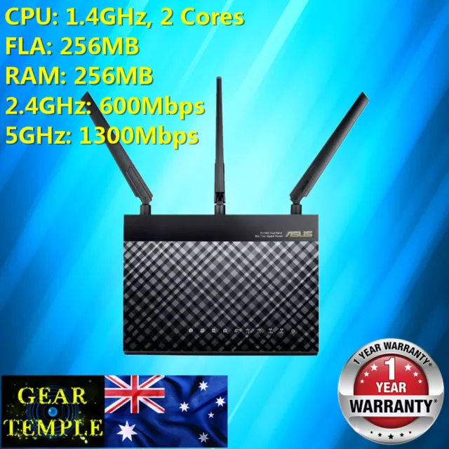 Asus RT-AC1900P Wireless Gigabit Router 1.4GHz CPU faster than RT-AC68U AIMESH