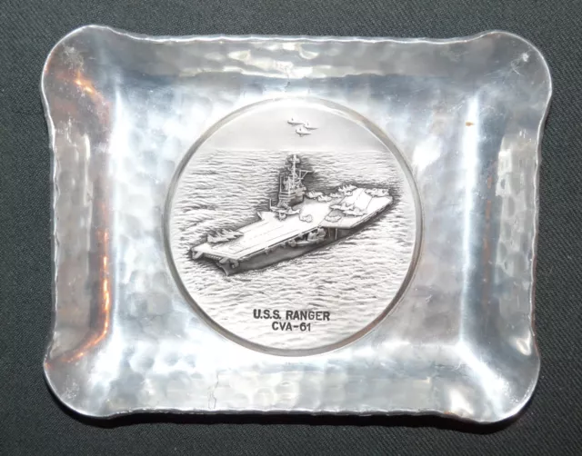 US Navy Vietnam USS Ranger CVA-51 Aircraft Carrier Aluminum Ashtray Switzerland