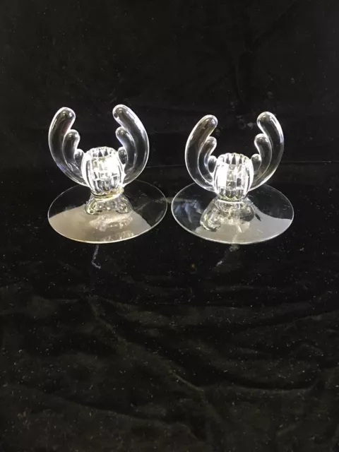 HEISEY Glass Crystolite single light candle holder #1503 pair