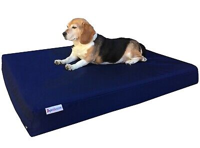 Small Blue Nylon Pet Dog Bed Orthopedic Waterproof Cooling Memory Foam 35x20x4