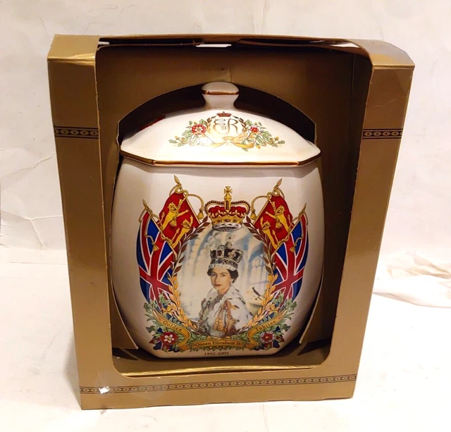 RINGTONS QUEEN ELIZABETH II golden jubilee 2002 tea caddy original box