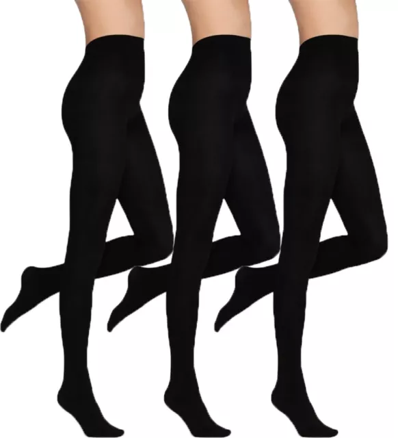 120 denier opaque Pamela Mann black navy tights plus size 16-32