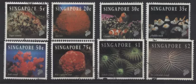 Singapore 1994 Reef Life 1st series 8 values (missing 25c, 40c, $5 & $10), used