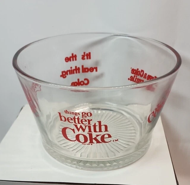 Vtg Coca Cola Glass Bowl Things Go Better With Coke Have A Coke & A Smile