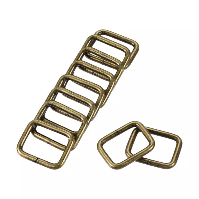 Metal Rectangle Ring Buckles 25x20mm for Bags Belts DIY Bronze Tone 20pcs