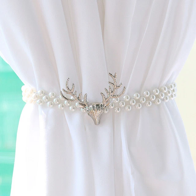 1PC Metal Curtain Tiebacks Strap Crystal Tie Backs Buckle Clips Holdbacks 2