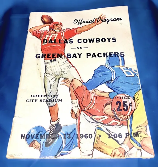 Program from First NFL Meeting of Dallas Cowboys & Green Bay Packers, 11/13/1960