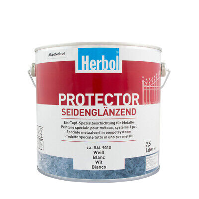Herbol Protector blanco 2,5 L, seda brillante aprox. RAL 9010; barniz protectora metálica