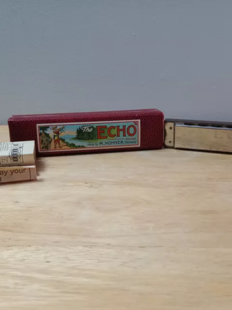 Vtg Echo Harmonica M. Hohner THE ECHO Original Box & Manual Germany Key of C