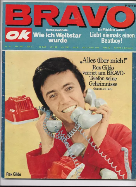 BRAVO Nr.19 vom 1.5.1967 Rex Gildo, Sonny & Cher, Horst Buchholz, Roy Black