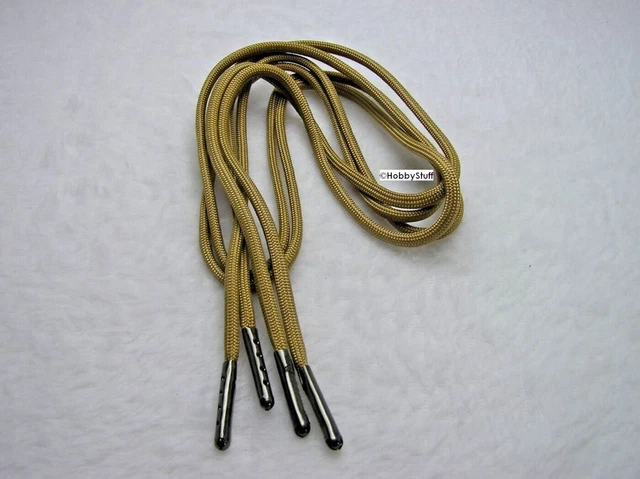 Paracord 550 Shoelace___GOLD___2 Pair Boot Shoe Bullet Nose Aglets        id0923