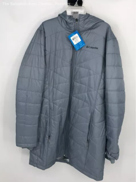 Columbia Light Blue/ Hooded/ Full Zip Coat - Size Womens Xl-NWT